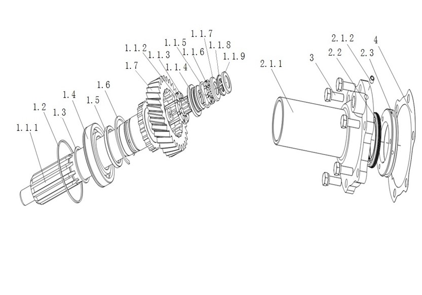 3020108 Input shaft & cover components – Meppon Truck